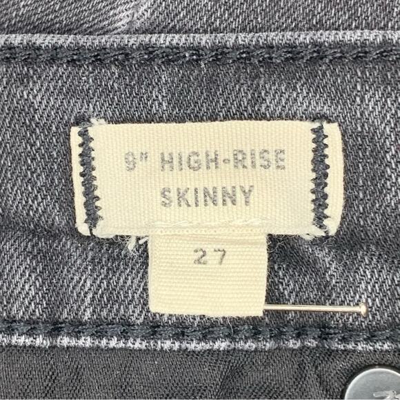 Madewell 9” High Rise Skinny Jeans Black Distressed 5 working Pockets Si… - Picture 7 of 8